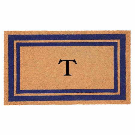 Calloway Mills Monogram Door Mat, Natural, Dark Blue, 18 in W x 30 in L 153001830T